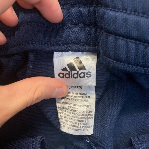 Adidas Boys Blue Athletic Pants  Blue Pockets,Pull On,Size Large (‎ 14-16) - Picture 3 of 12